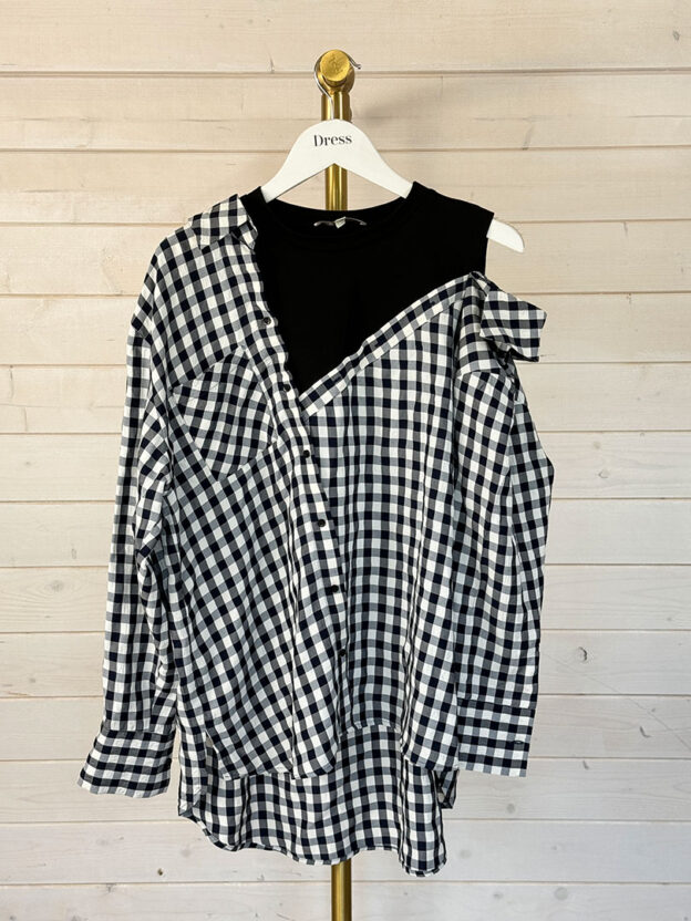 Pre-Owned Maje Gingham Shirt Top Size 1 (UK 8-10)