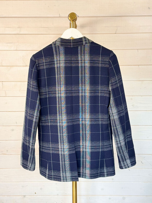 Pre-Owned Claudie Pierlot Blue Check Blazer Size 36 (UK 8) - Image 3