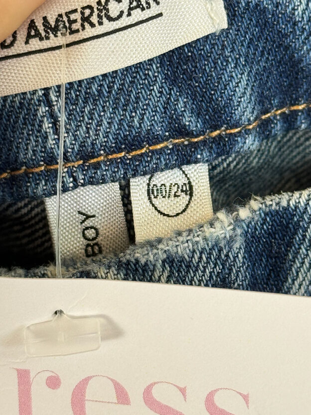 Pre-Owned Good America Blue Distressed Denim Jeans 24" Waist - Image 4