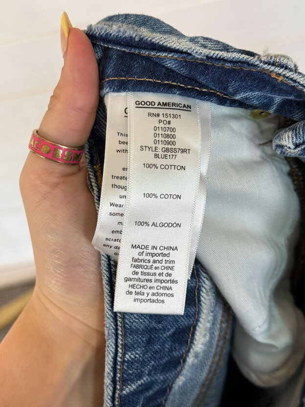 Pre-Owned Good America Blue Distressed Denim Jeans 24" Waist - Image 5