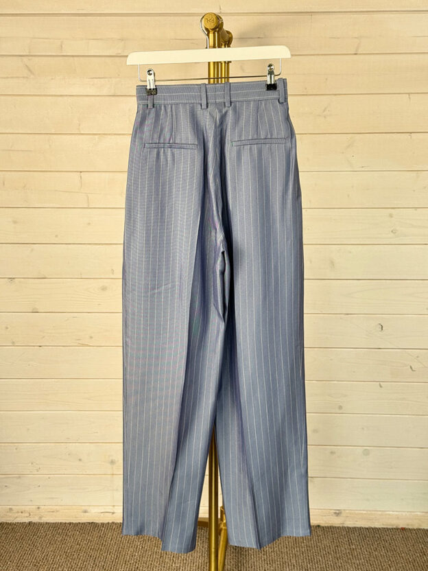 Pre-Owned Sandro Blue Pin Striped Trousers Size 34 (UK 6) - Image 2