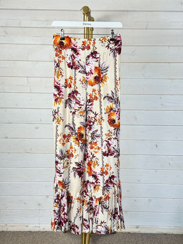 Pre-Owned Jaase Cream Floral Trousers Size M