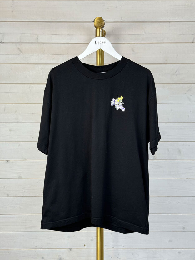 Pre-Owned Off White Black Floral Back T-Shirt Size L