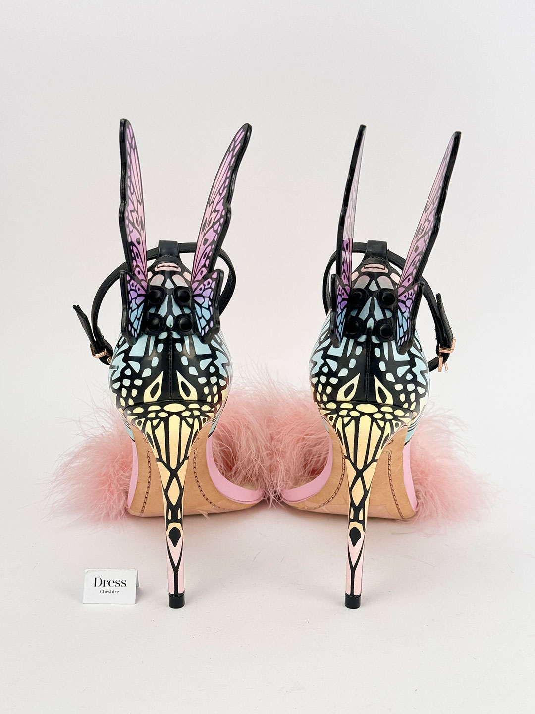 Sophia Webster Chiara Feathered Butterfly Heels Size 39 UK 6 Dress Cheshire Preloved Designer Fashion Boutique in Cheshire