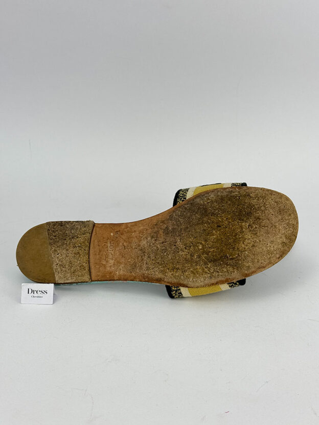 Pre-Owned Christian Dior Dway Turquoise Embroidered Mules Size 39 (UK 6) - Image 5