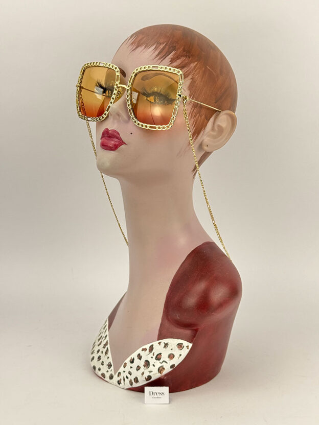 Pre-Owned Gucci Square Frame Oversized Metal Sunglasses Boxed - Image 3