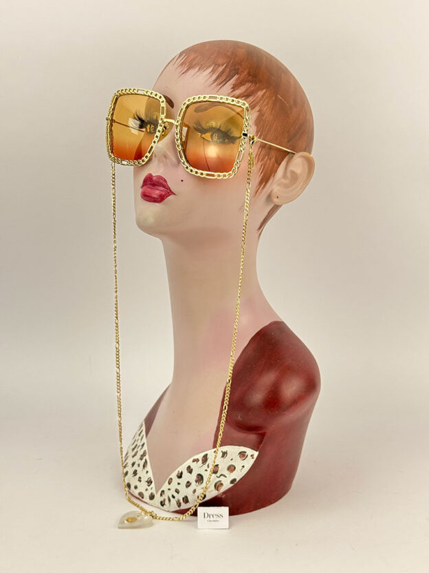 Pre-Owned Gucci Square Frame Oversized Metal Sunglasses Boxed - Image 7