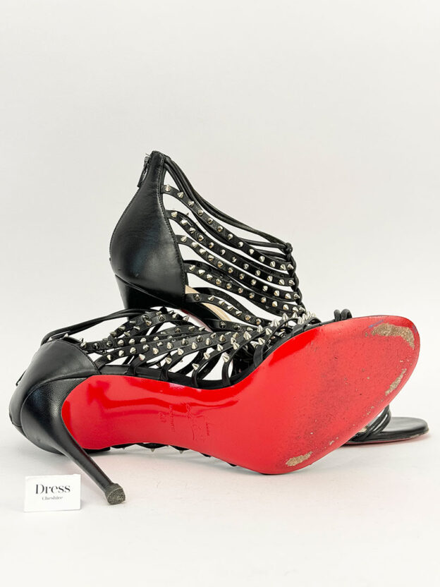 Pre-Owned Christian Louboutin Millaclou Black Studded Heels Size 40 (UK 7) Boxed - Image 2