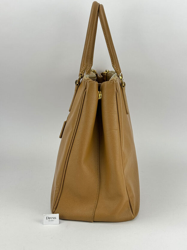 Prada Tan Leather Saffiano Tote Bag - Image 2
