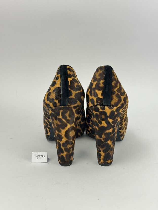 Stuart Weitzman X Russell Bromley Calf Hair Leopard Print Heel Size 40 (UK 7) Boxed - Image 4