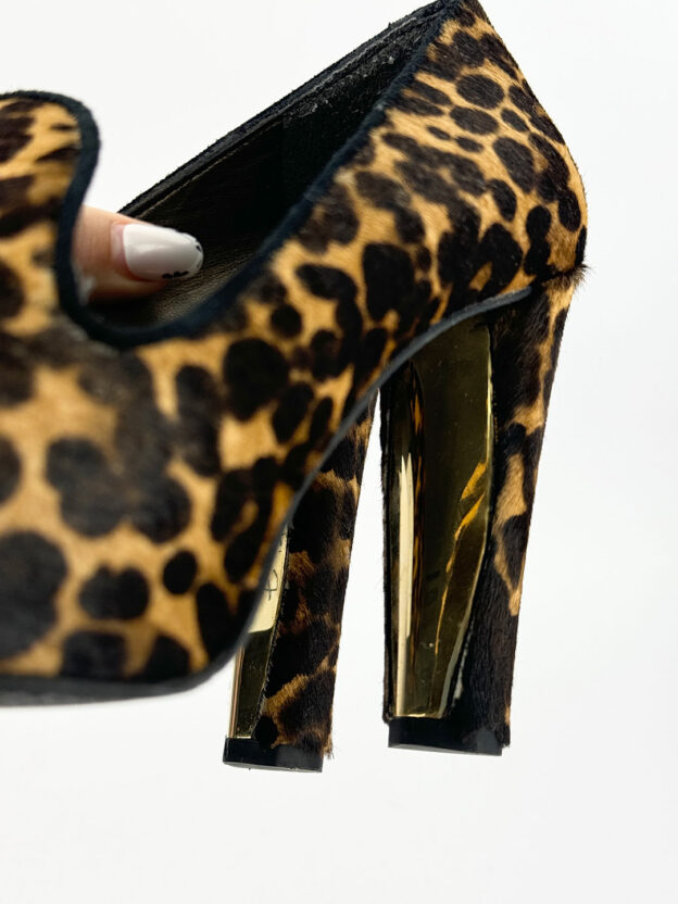 Stuart Weitzman X Russell Bromley Calf Hair Leopard Print Heel Size 40 (UK 7) Boxed - Image 6