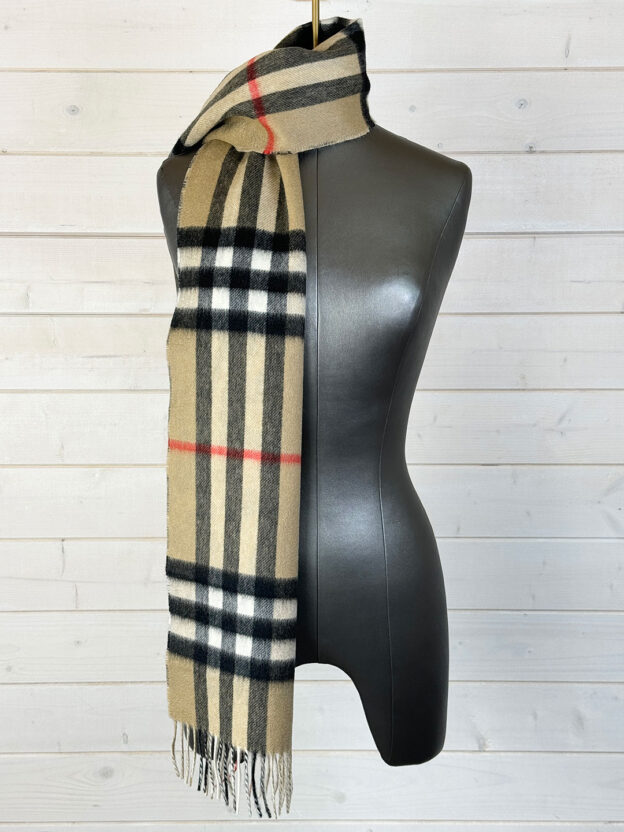 Pre-Owned Burberry Classic Check 100% Cashmere Animal Print Scarf - Image 4