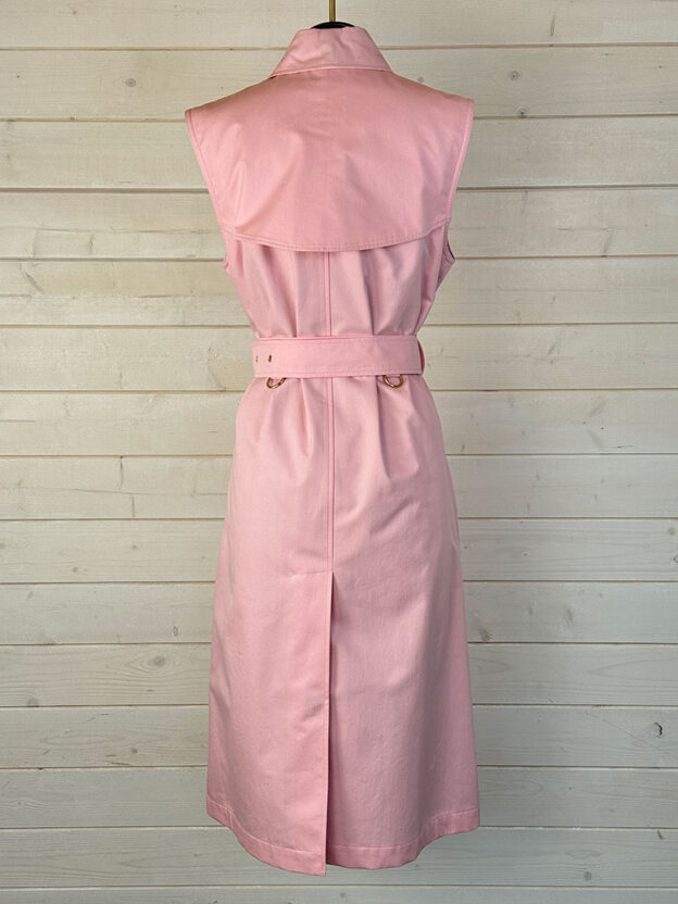 Burberry Pink Sleeveless Cotton Gabardine Trench Coat Dress Jacket Size 10 - Image 2