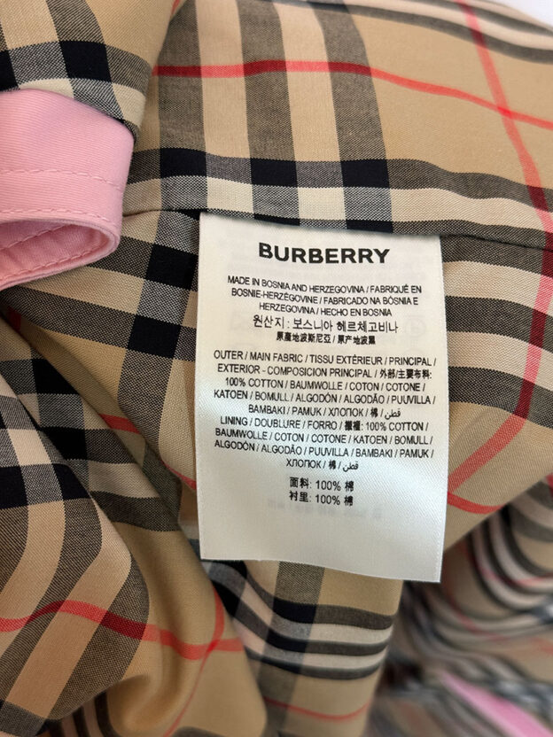 Burberry Pink Sleeveless Cotton Gabardine Trench Coat Dress Jacket Size 10 - Image 3