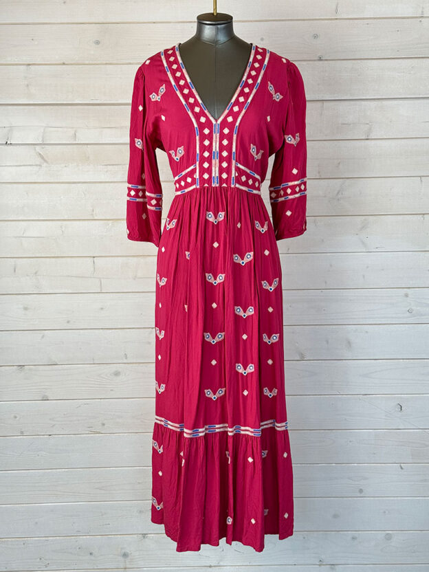 Pre-Owned Ba&sh Long Pink Dress Size 2 (UK 10)