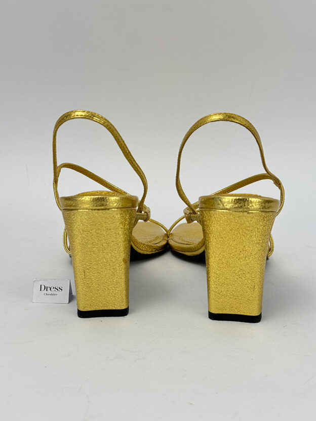 Sandro Gold Strappy Heeled Sandals Size 39 (UK 6) Boxed - Image 4