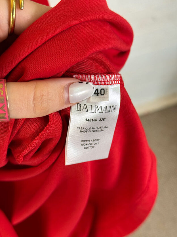 Pre-Owned Balmain Red Tank Top Size 40 (UK 12) - Image 3