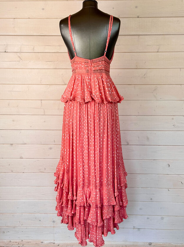 Rococo Sand Salmon Frill Dress Size M - Image 2