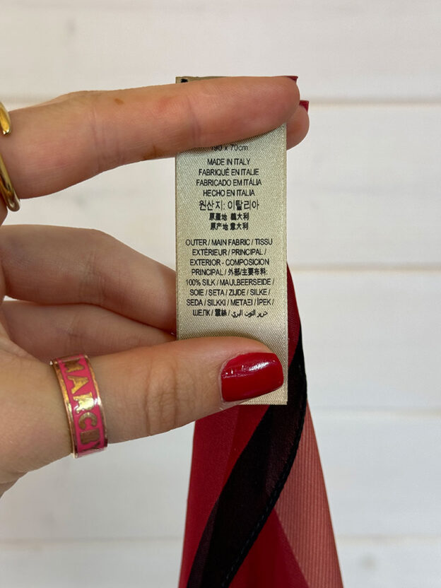 Pre-Owned Burberry Parade Burgundy & Red 100% Silk Scarf - Image 6