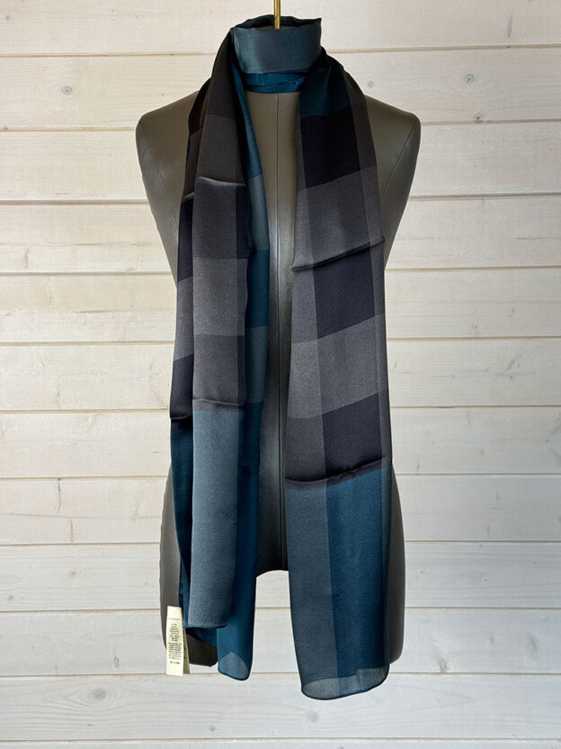 Burberry Green 100% Silk Scarf