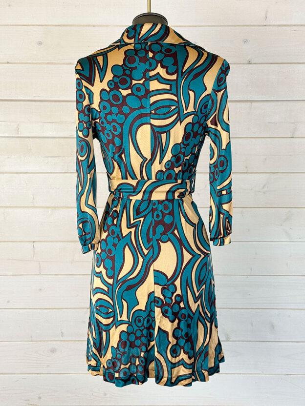 Pre-Owned Patrizia Pepe Teal & Beige Short Dress Size 42 (UK 10) - Image 2