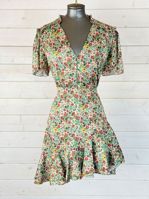 Sandro Multicoloured Floral Mini Dress Size 38 (UK 10)
