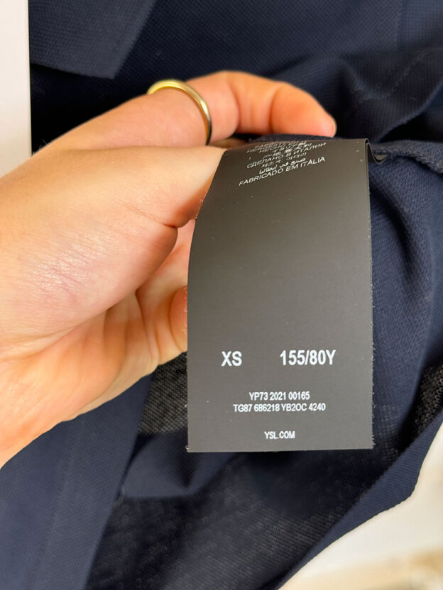 Saint Laurent Navy Cropped Polo Shirt Size XS - Image 3