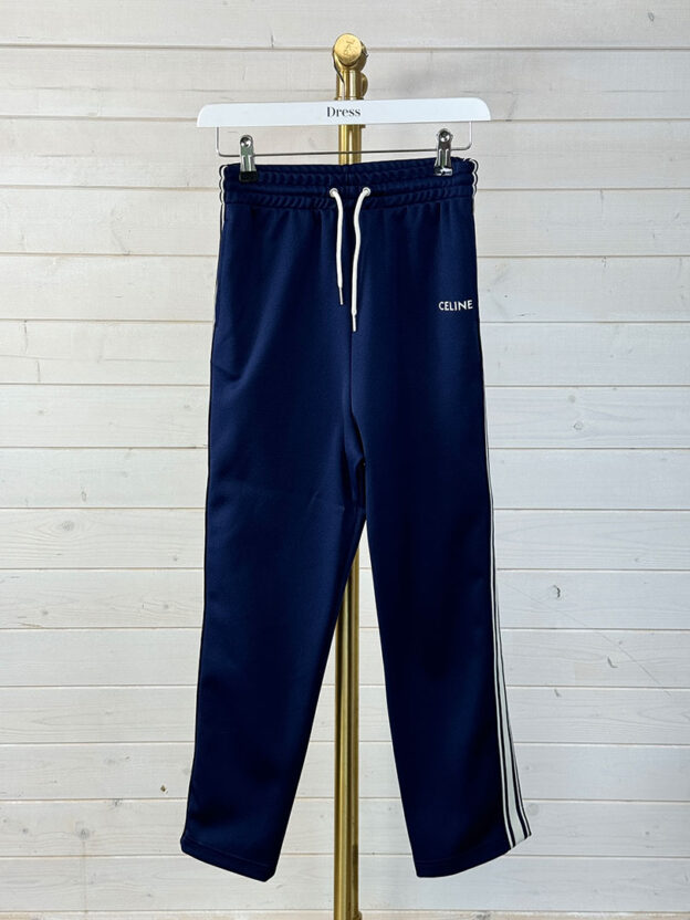 Pre-Owned Celine Blue & White Stripe Casual Logo Joggers Size XS
