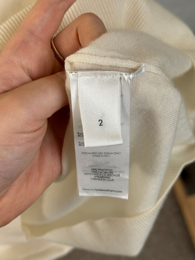 Pre-Owned Victoria Beckham Cream 100% Cashmere Knit Vest Top Size 8 - Image 5