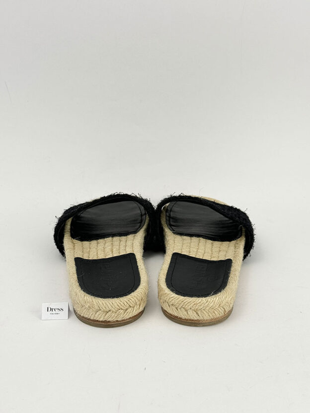 Chanel Tweed CC Black Mules Size 35 (UK 2) - Image 2