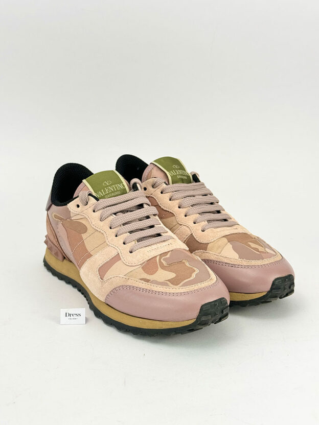 Valentino Rose Gold Camo Rockrunner Trainers 36.5 (UK 3.5) Boxed