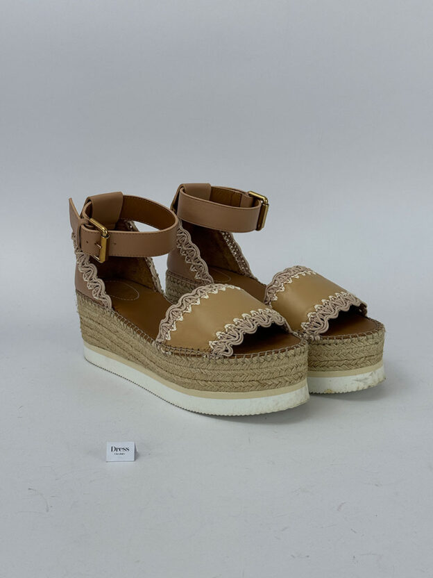 Chloe Light Tan Wedges Size 38 (UK 5)
