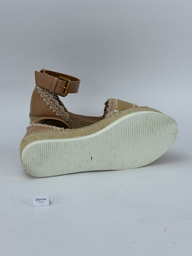 Chloe Light Tan Wedges Size 38 (UK 5) - Image 2