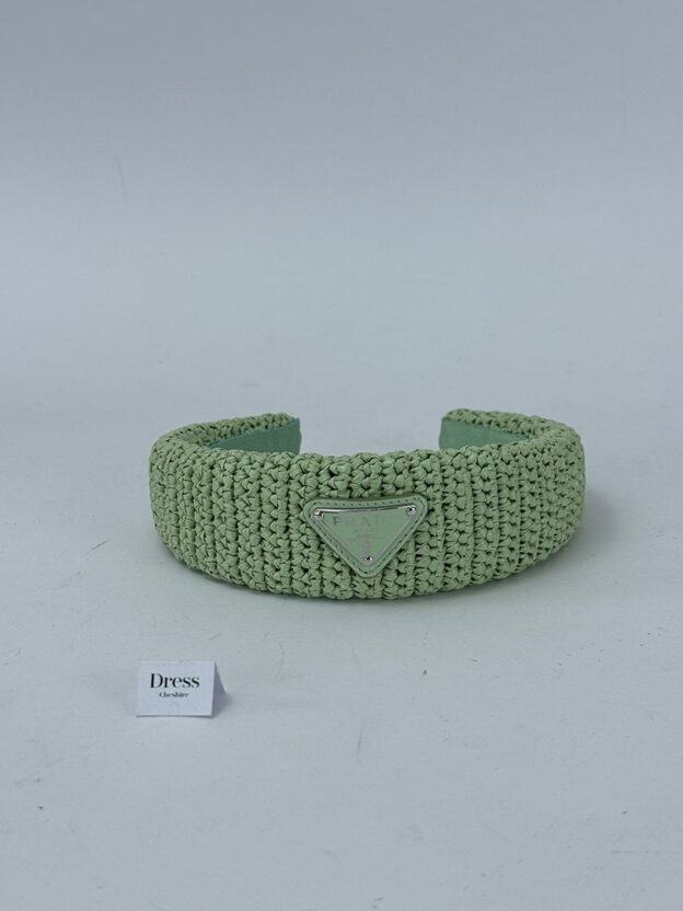 Prada Triangle Logo Woven Wicker Headband (Dustbag) - Image 5
