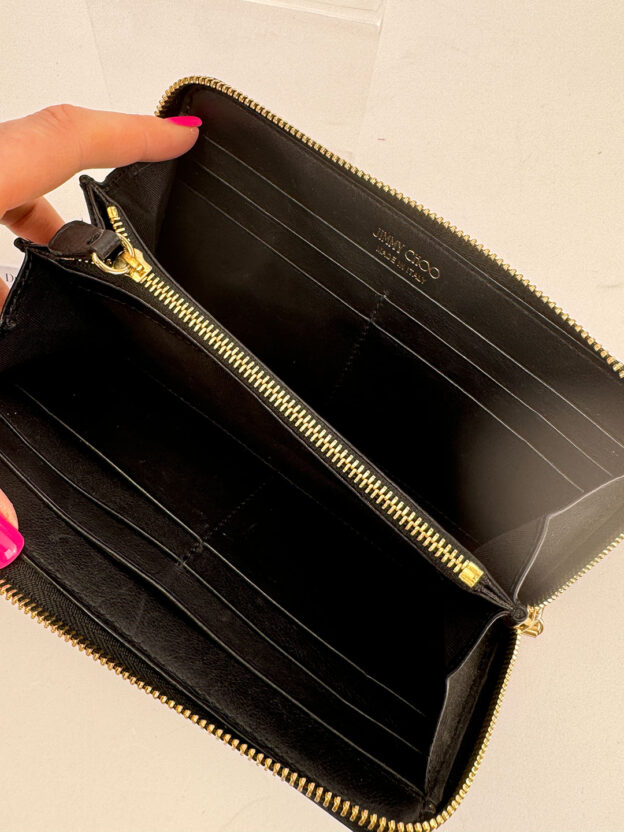 Jimmy Choo Black & Gold Studded Purse - Image 4