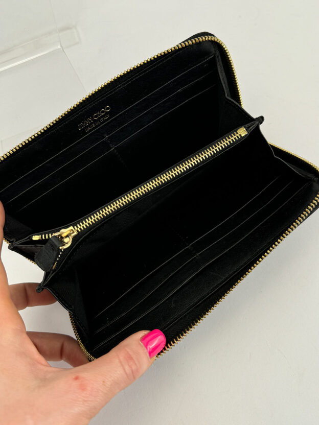 Jimmy Choo Black & Gold Studded Purse - Image 5