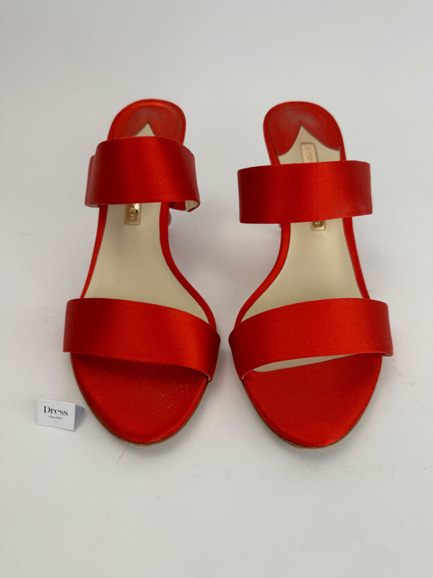 Pre-Owned Sophia Webster Red Satin Crystal Embellished Heel Size 39 (UK 6) - Image 2