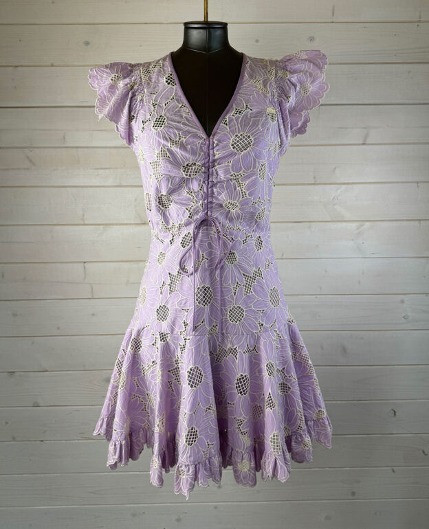 Pre-Owned Sandro Purple Floral Dress Size 34 (UK 6)