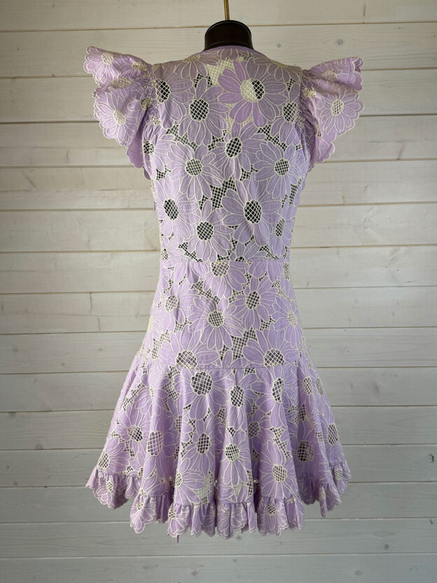 Pre-Owned Sandro Purple Floral Dress Size 34 (UK 6) - Image 2
