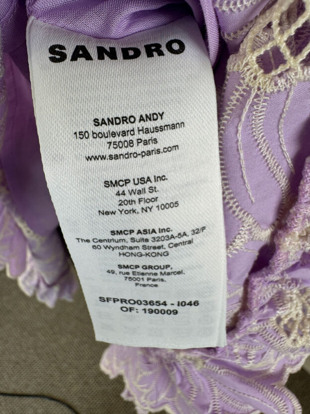 Pre-Owned Sandro Purple Floral Dress Size 34 (UK 6) - Image 3