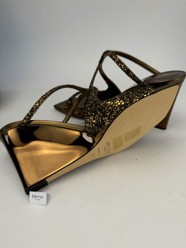 Jimmy Choo Anise 85 Bronze Wedges Size 39 (UK 6) - Image 6