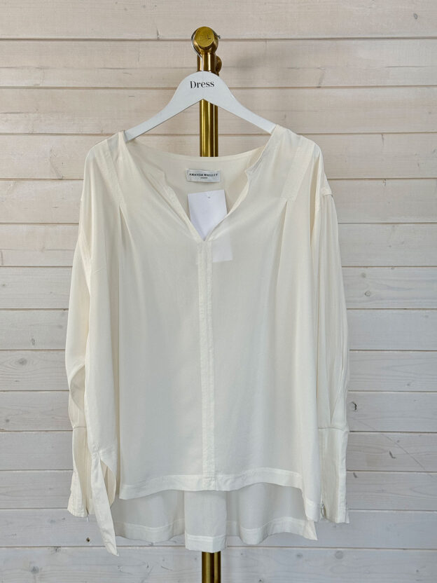 Amanda Wakely Cream Silk Blouse Size 14