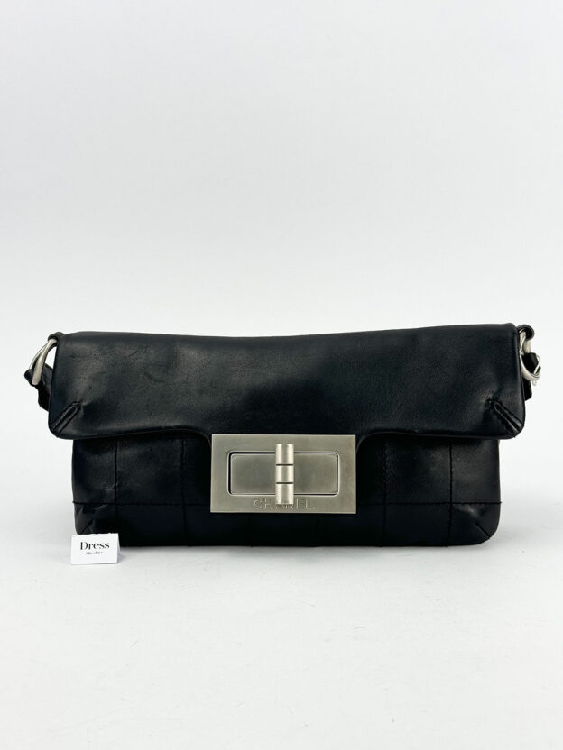 Chanel Black Leather Handbag 'Chocolate Bar Collection' - Image 2