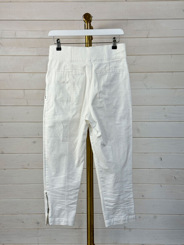 Pre-Owned Reiss White Denim Ankle Grazers Zip Jeans Size 10 - Image 2