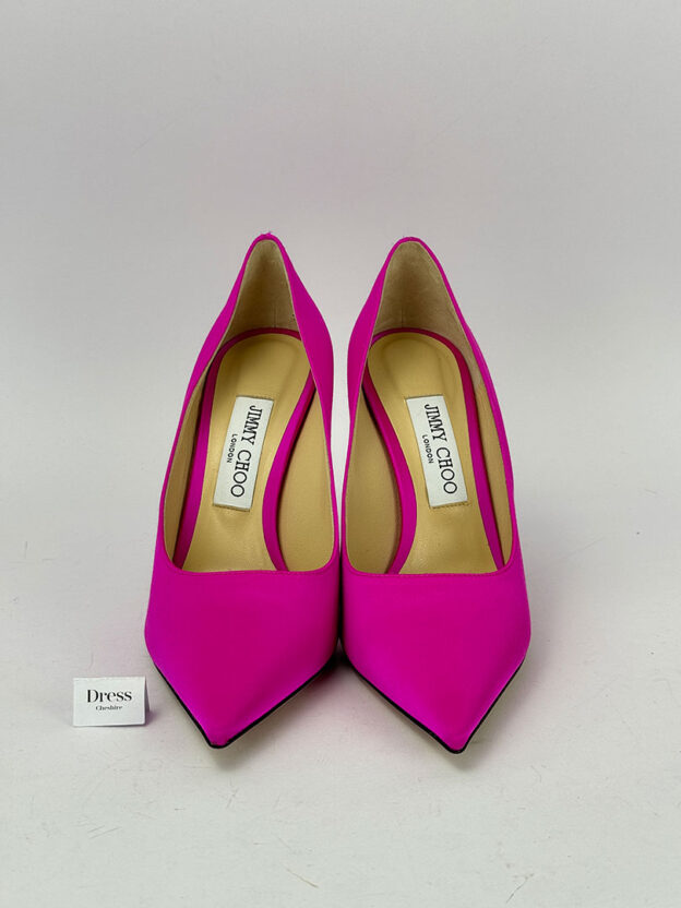 Jimmy Choo Fuchsia Pink Satin Heels Size 38 (UK 5) - Image 2