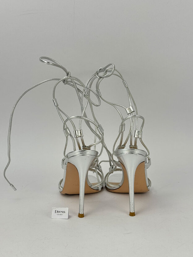 Pre-Owned Gianvito Rossi Giza 120mm Leather Sandals Size 38 (UK 5) - Image 4