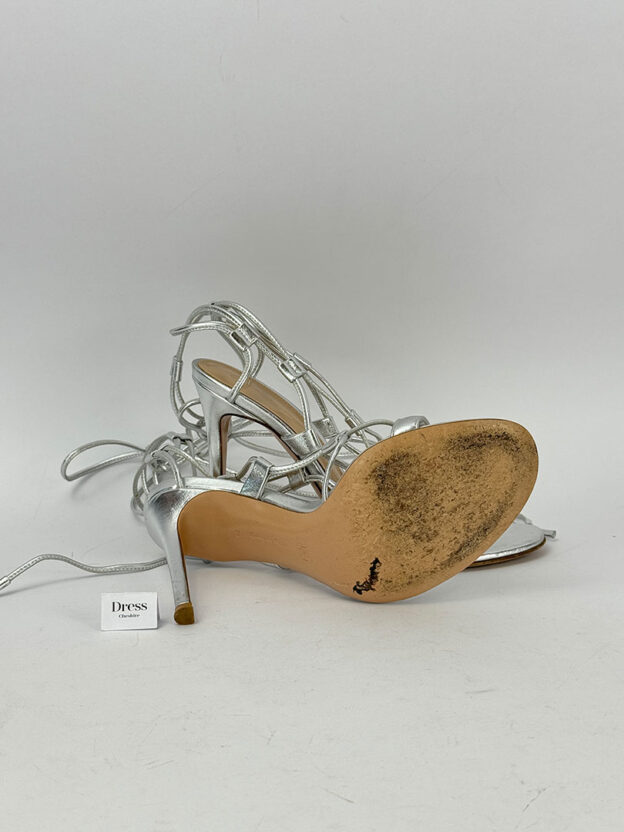 Pre-Owned Gianvito Rossi Giza 120mm Leather Sandals Size 38 (UK 5) - Image 5
