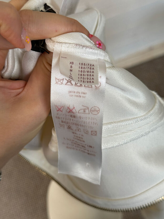 Pre-Owned Louis Vuitton White & Cream Belted Dress Size XS - Image 5