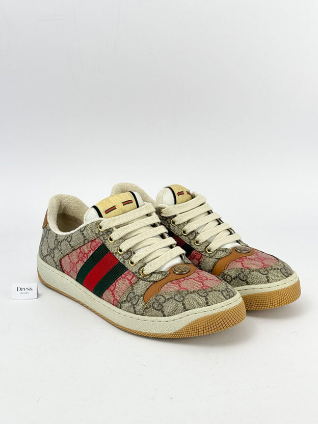 Pre-Owned Gucci Canvas Screener Trainers Size 38.5 (UK 5.5)