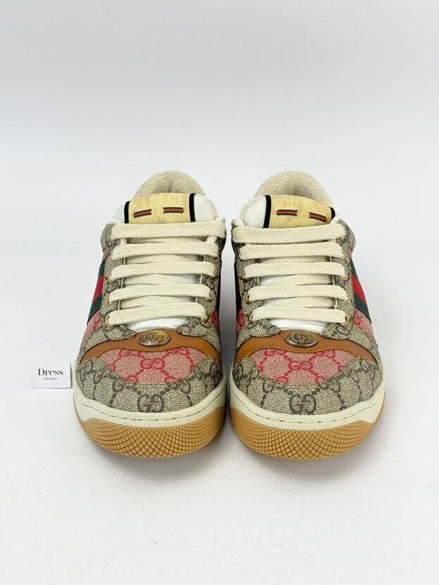 Pre-Owned Gucci Canvas Screener Trainers Size 38.5 (UK 5.5) - Image 2